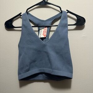 Women's Blue Ribbed Bralette